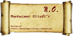 Manheimer Olivér névjegykártya